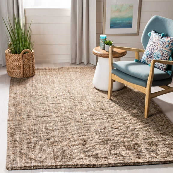SAFAVIEH Natural Fiber Christabella Solid Jute Area Rug, Grey, 6' x 9'