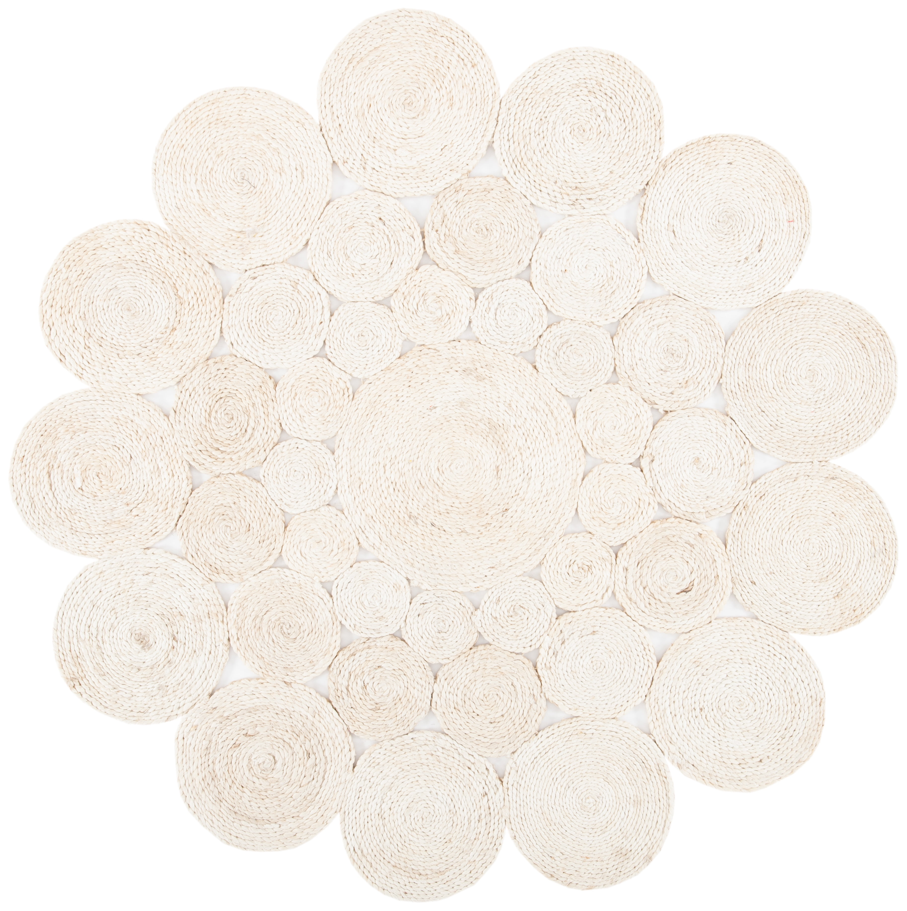 Handmade Ivory Jute Round Non-slip Area Rug