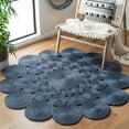thumbnail image 1 of SAFAVIEH Natural Fiber Christian Geometric Area Rug, Navy, 5' x 5' Round, 1 of 7
