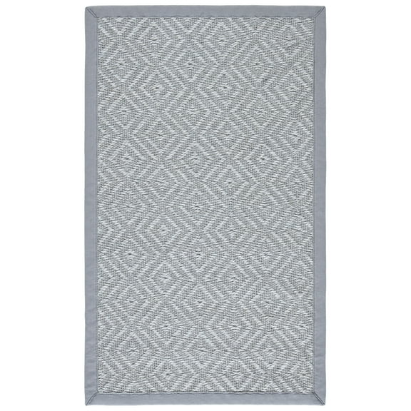 SAFAVIEH Natural Fiber Cinaed Bordered Area Rug, Light Grey/Grey, 2' x 3'