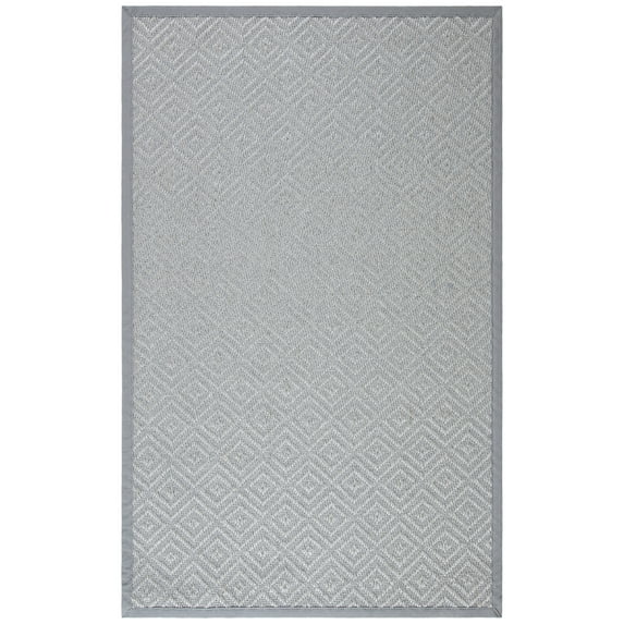 SAFAVIEH Natural Fiber Cinaed Bordered Area Rug, Light Grey/Grey, 2'6" x 4'