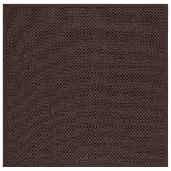 SAFAVIEH Natural Fiber Cindy Solid Area Rug, Chocolate/Dark Brown, 4' x 4' Square