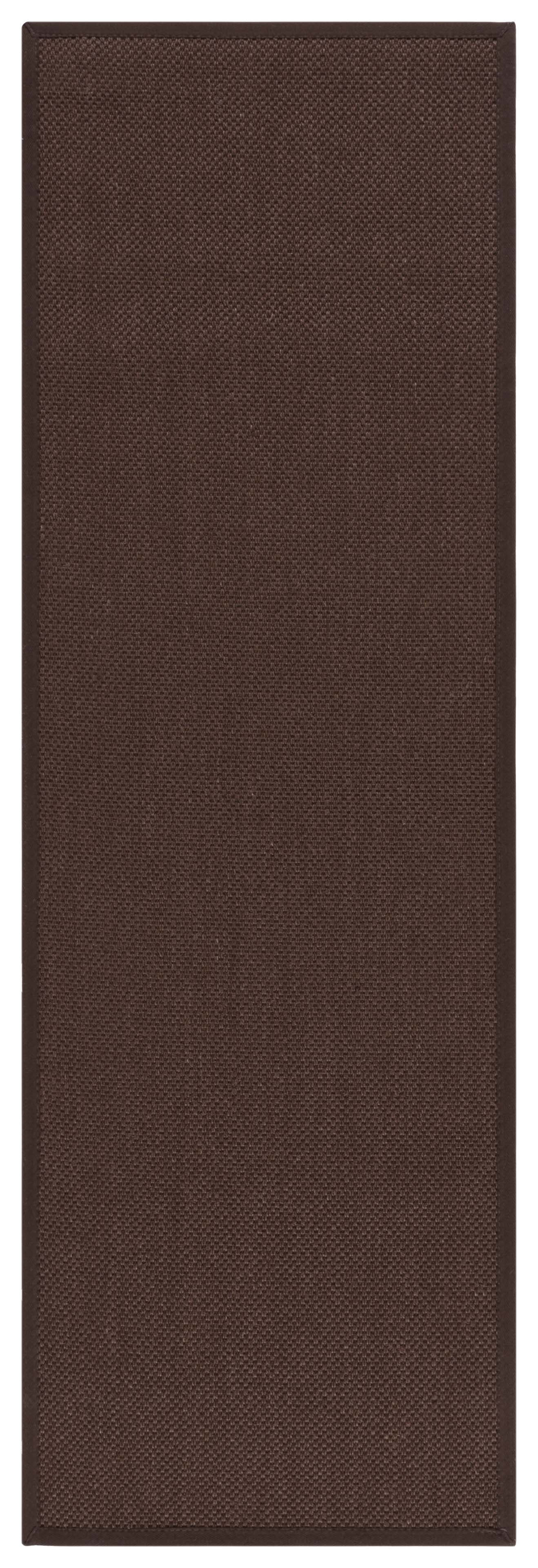 SAFAVIEH Natural Fiber Cindy Solid Runner Rug, Chocolate/Dark Brown, 2'6" x 10'