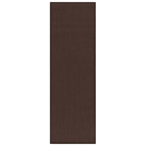 SAFAVIEH Natural Fiber Cindy Solid Runner Rug, Chocolate/Dark Brown, 2'6" x 10'