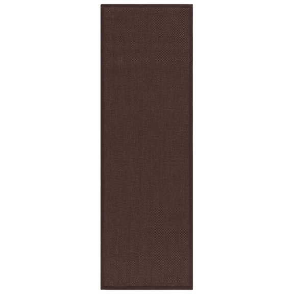 SAFAVIEH Natural Fiber Cindy Solid Runner Rug, Chocolate/Dark Brown, 2'6" x 12'