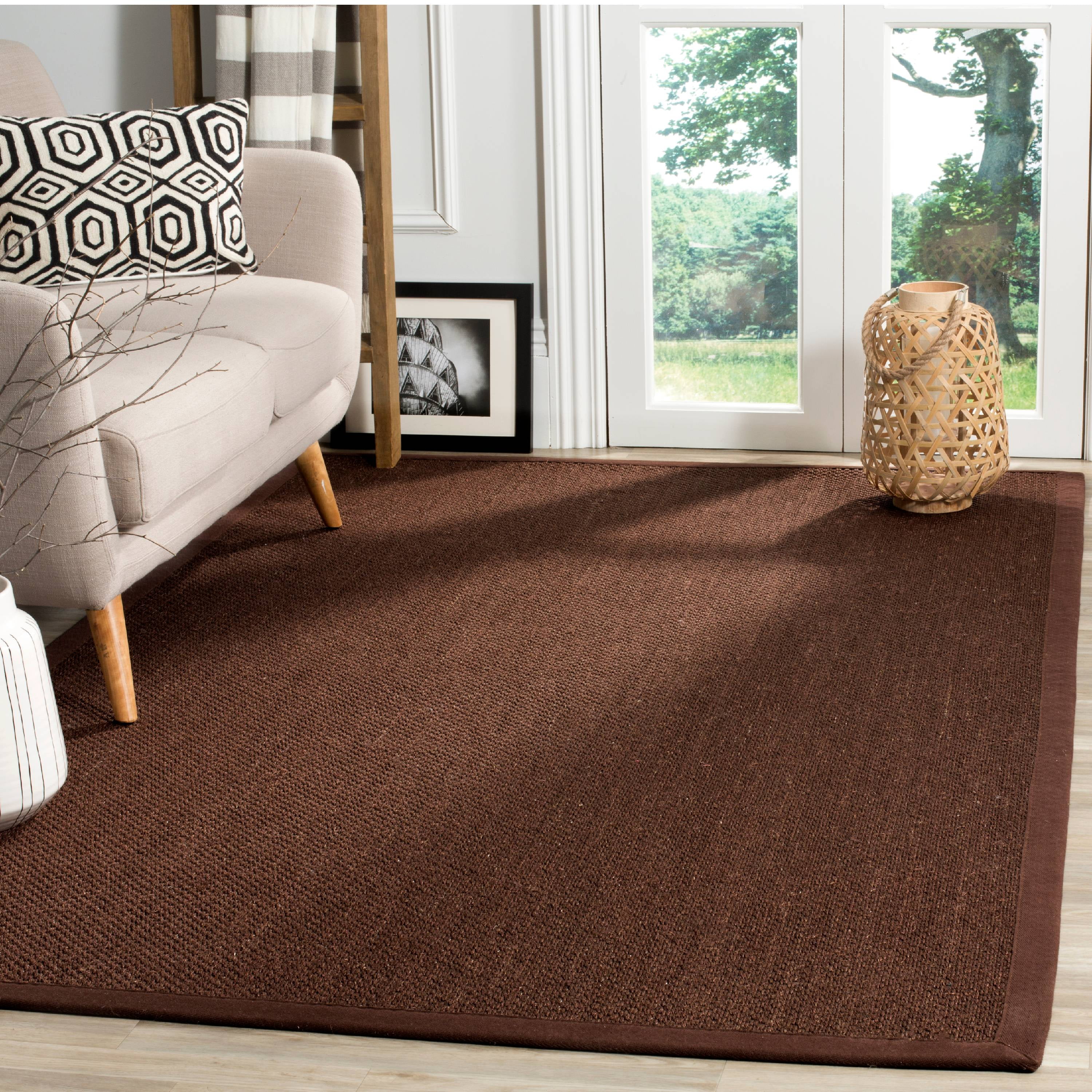 SAFAVIEH Natural Fiber Cindy Solid Sisal Area Rug, Chocolate/Dark