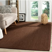 SAFAVIEH Natural Fiber Cindy Solid Sisal Area Rug, Chocolate/Dark Brown, 4' x 6'