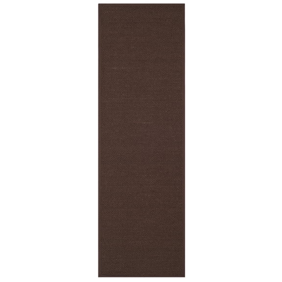 SAFAVIEH Natural Fiber Cindy Solid Sisal Runner Rug, Chocolate/Dark Brown, 2'6" x 8'