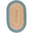 thumbnail image 1 of SAFAVIEH Natural Fiber Cirino Bordered Area Rug, Natural/Blue, 7' x 9' Oval, 1 of 8