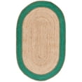 thumbnail image 1 of SAFAVIEH Natural Fiber Cirino Bordered Area Rug, Natural/Green, 6' x 9' Oval, 1 of 8