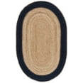 thumbnail image 1 of SAFAVIEH Natural Fiber Cirino Bordered Area Rug, Natural/Navy, 6' x 9' Oval, 1 of 8