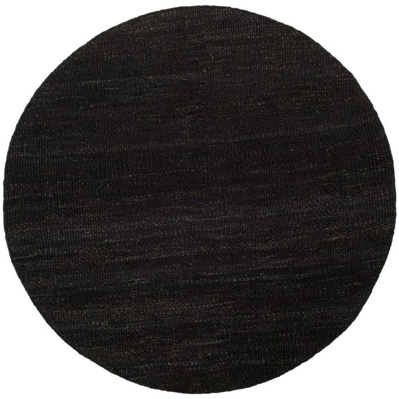 SAFAVIEH Natural Fiber Clara Braided Jute Area Rug, Black, 4' x 4' Round