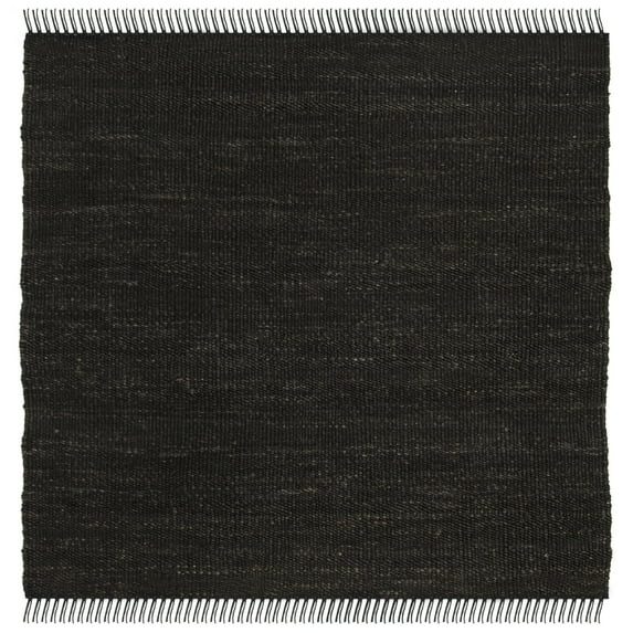 SAFAVIEH Natural Fiber Clara Braided Jute Area Rug, Black, 6' x 6' Square