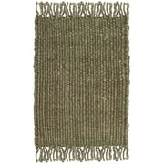SAFAVIEH Natural Fiber Clara Braided Jute Area Rug, Green, 2' x 3'