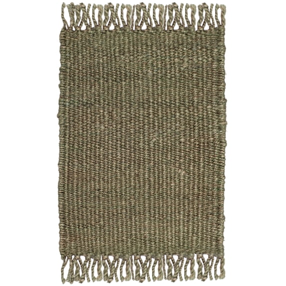 SAFAVIEH Natural Fiber Clara Braided Jute Area Rug, Green, 2' x 3'