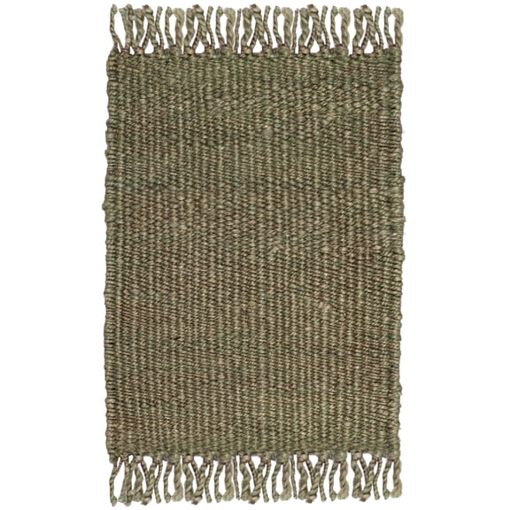 SAFAVIEH Natural Fiber Clara Braided Jute Area Rug, Green, 2' x 3'