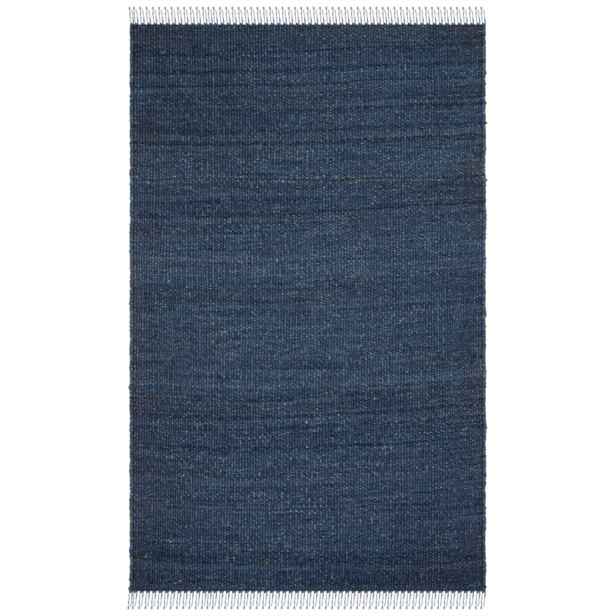 Navy Hand-Knotted Jute Area Rug, 4' x 6'