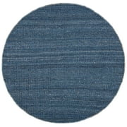 SAFAVIEH Natural Fiber Clara Braided Jute Area Rug, Navy, 6' x 6' Round