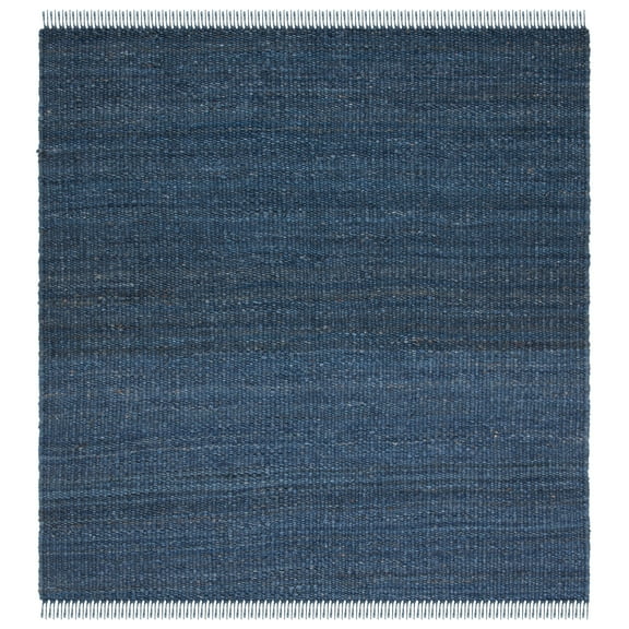 SAFAVIEH Natural Fiber Clara Braided Jute Area Rug, Navy, 6' x 6' Square