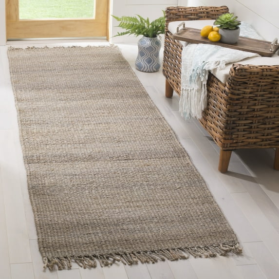 SAFAVIEH Natural Fiber Clara Braided Jute Runner Rug, Grey, 2'6" x 10'