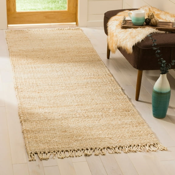 SAFAVIEH Natural Fiber Clara Braided Jute Runner Rug, Ivory, 2'6" x 10'