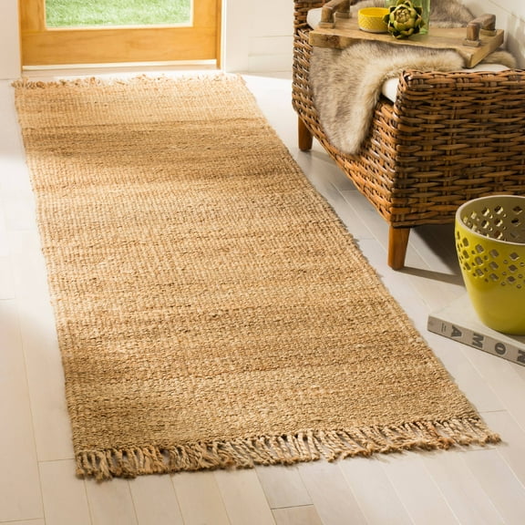 SAFAVIEH Natural Fiber Clara Braided Jute Runner Rug, Natural, 2'6" x 6'