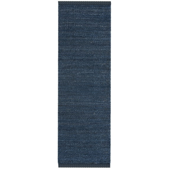 SAFAVIEH Natural Fiber Clara Braided Jute Runner Rug, Navy, 2'6" x 6'