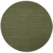 SAFAVIEH Natural Fiber Clara Solid Area Rug, Green, 4' x 4' Round