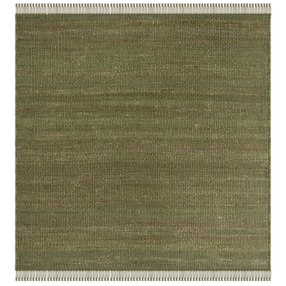 SAFAVIEH Natural Fiber Clara Solid Area Rug, Green, 4' x 4' Square