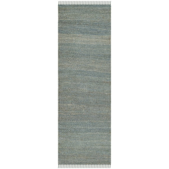 SAFAVIEH Natural Fiber Clara Solid Runner Rug, Blue, 2'3" x 10'