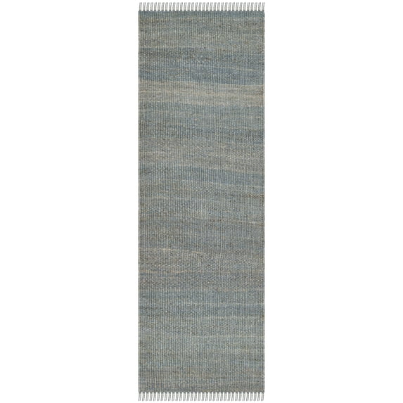 SAFAVIEH Natural Fiber Clara Solid Runner Rug, Blue, 2'3" x 6'