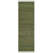 SAFAVIEH Natural Fiber Clara Solid Runner Rug, Green, 2'3" x 10'