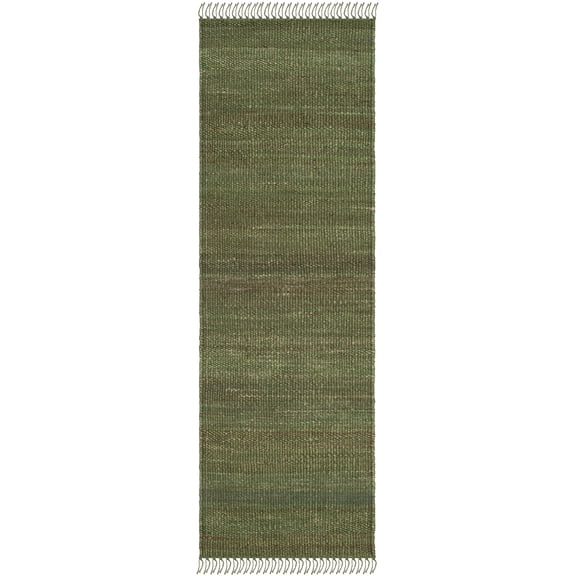SAFAVIEH Natural Fiber Clara Solid Runner Rug, Green, 2'3" x 16'