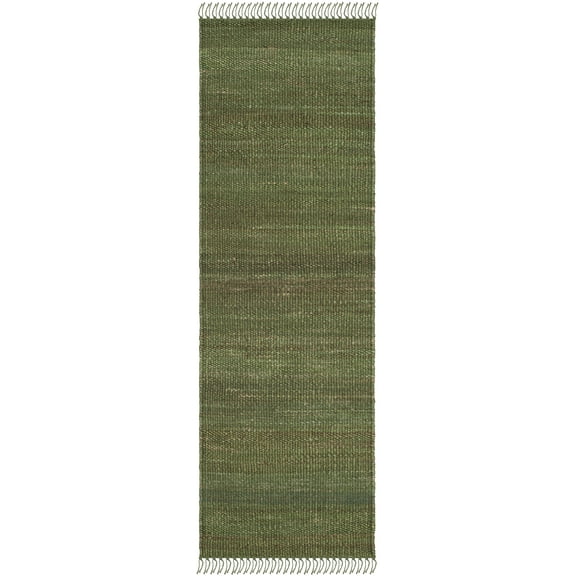 SAFAVIEH Natural Fiber Clara Solid Runner Rug, Green, 2'3" x 6'
