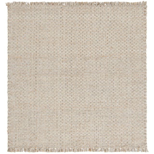 SAFAVIEH Natural Fiber Clarence Solid Area Rug, Natural/Ivory, 6' x 6' Square
