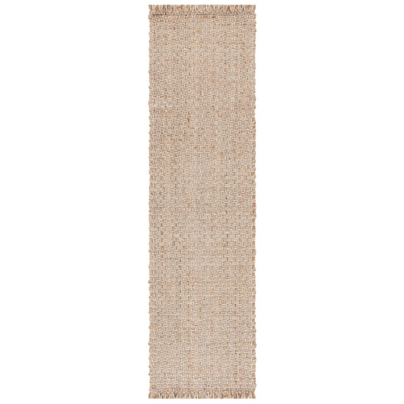 SAFAVIEH Natural Fiber Clarence Solid Runner Rug, Natural/Ivory, 2'3" x 8'