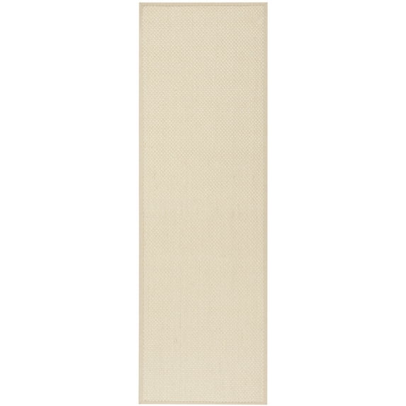 SAFAVIEH Natural Fiber Clarissa Solid Runner Rug, Ivory/Light Beige, 2'6" x 14'