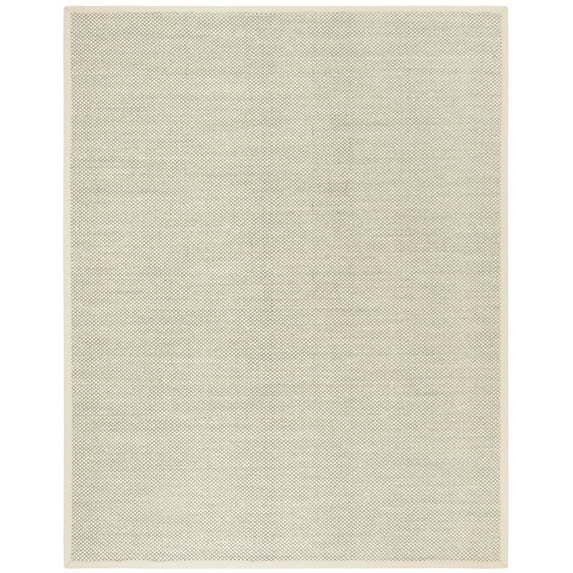 SAFAVIEH Natural Fiber Clarissa Solid Sisal Area Rug, Black/Ivory, 8' x 10'