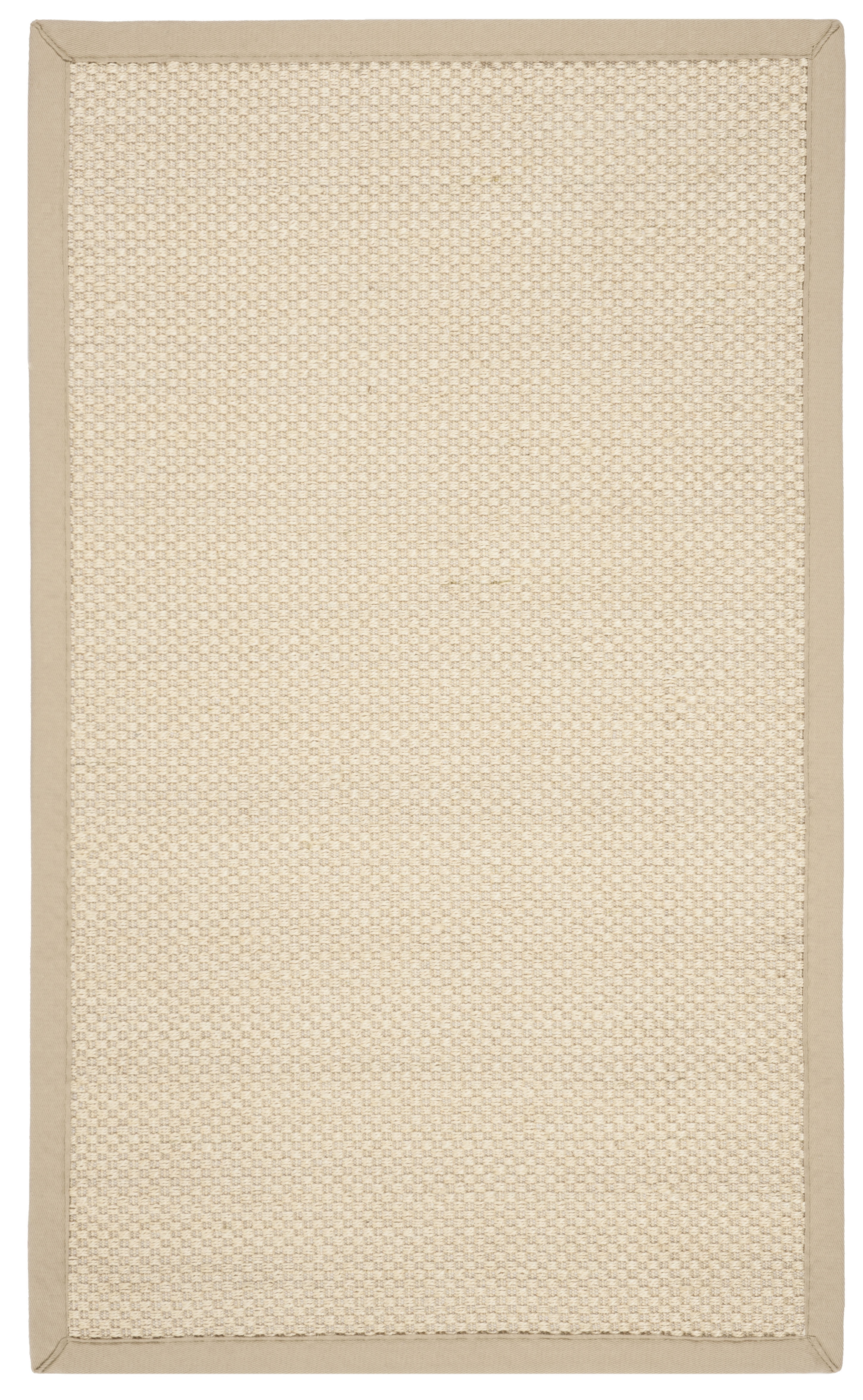 Ivory and Light Beige Cotton Flat Woven Area Rug