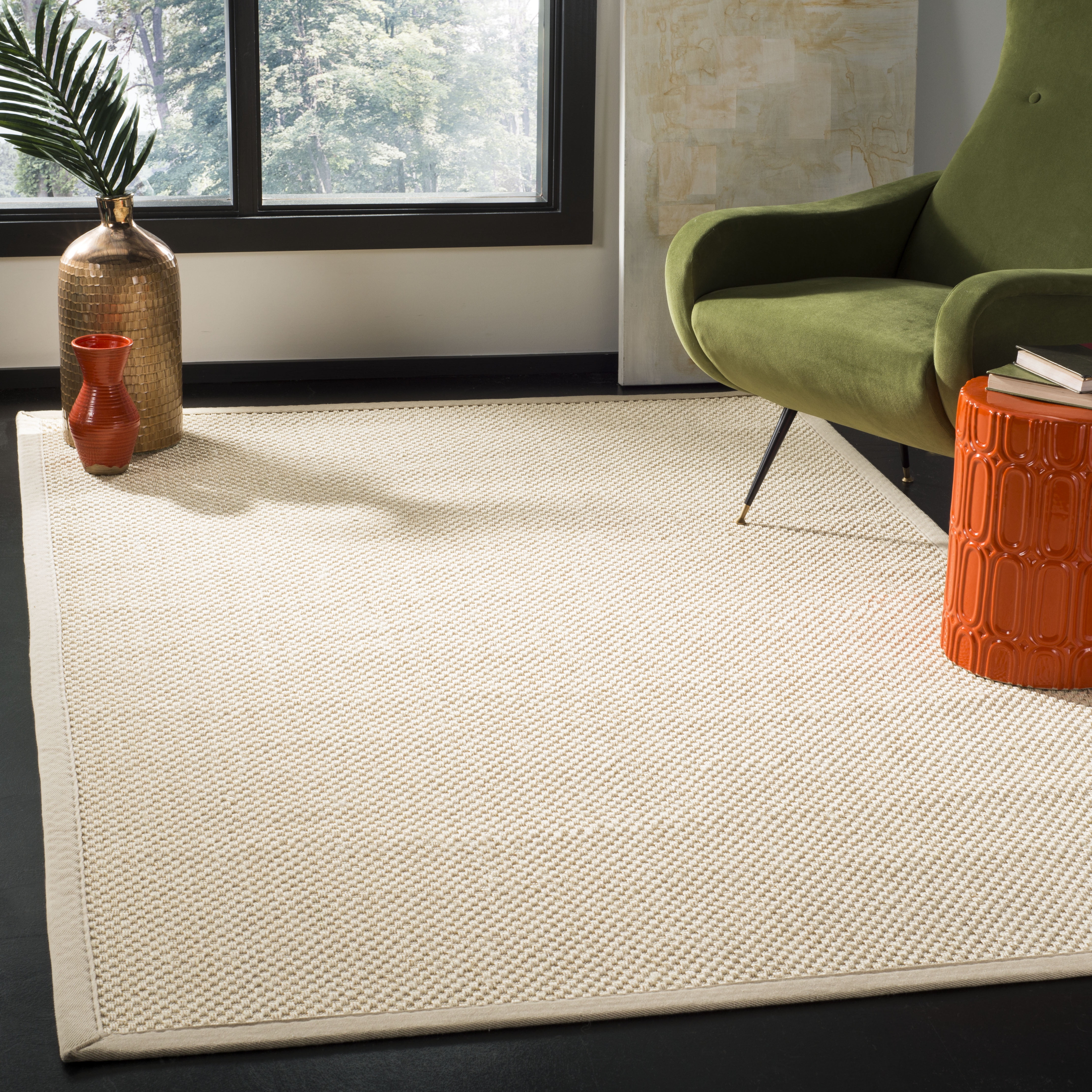 Ivory Light Beige Handmade Cotton Flat Woven Rug