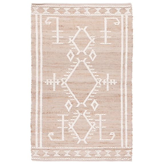 SAFAVIEH Natural Fiber Cleto Geometric Area Rug, Natural/Ivory, 4' x 6'