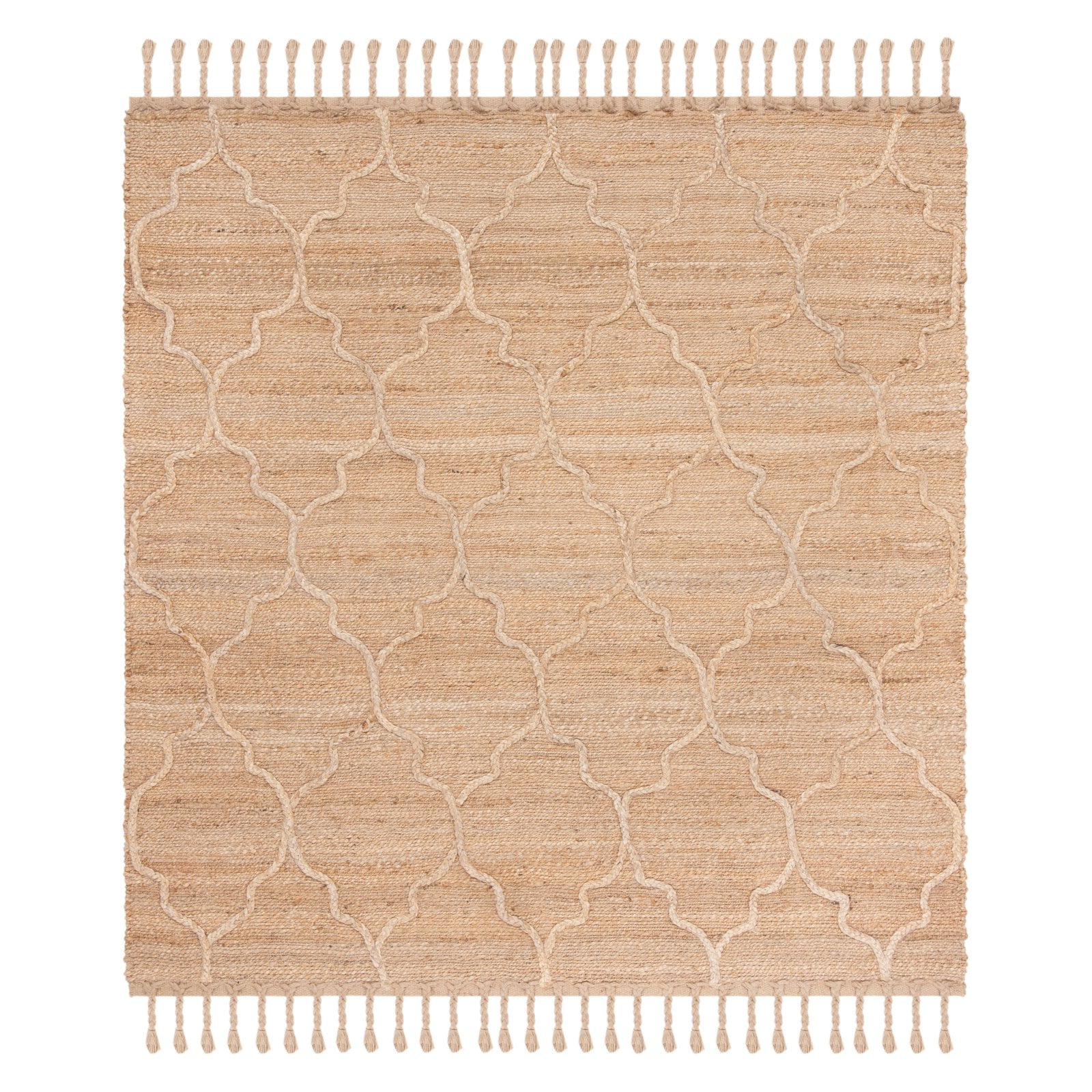 SAFAVIEH Natural Fiber Cohen Geometric Jute Area Rug, Natural, 6' x 6' Square