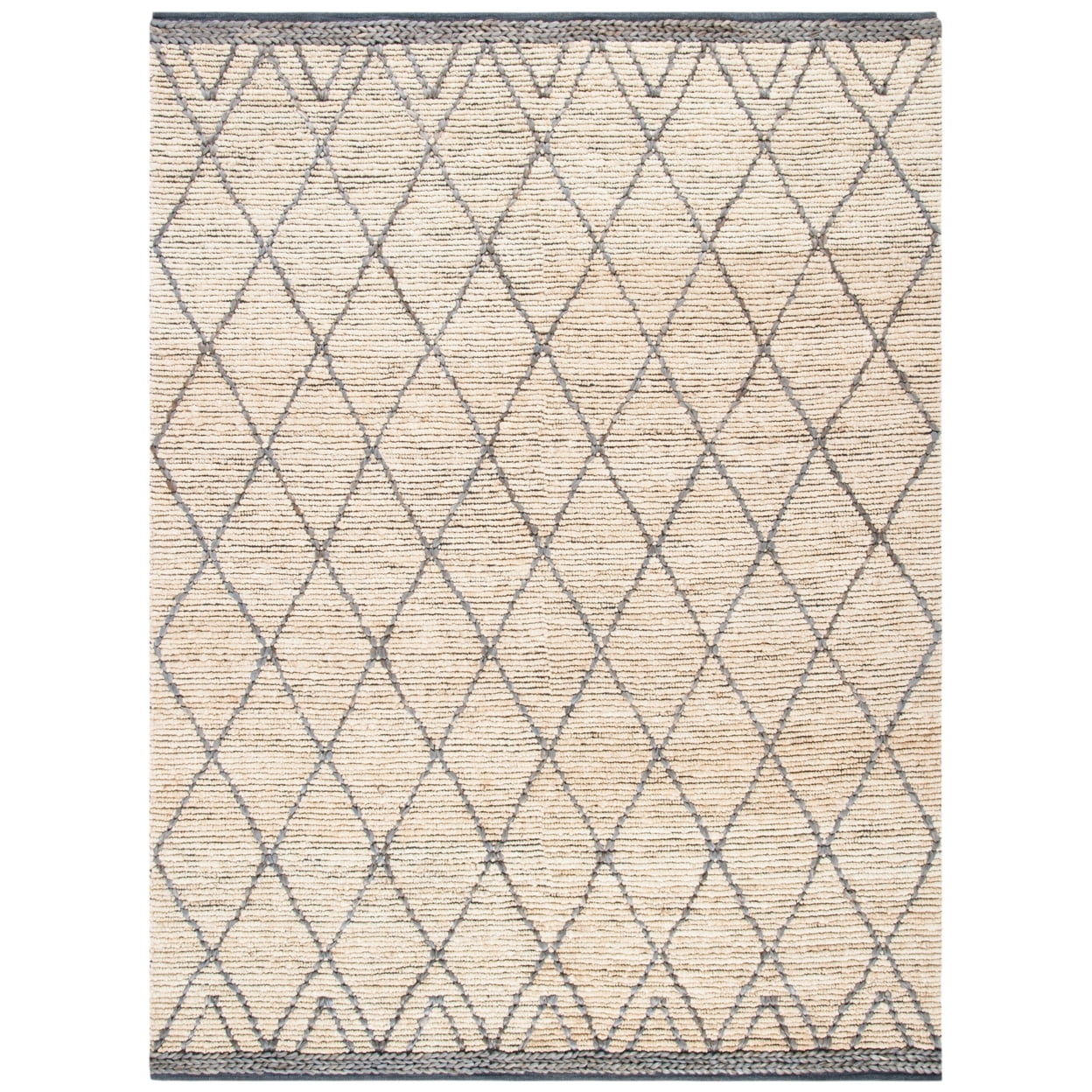 SAFAVIEH Natural Fiber Comhgham Geometric Area Rug, Natural/Grey, 6' x 9'