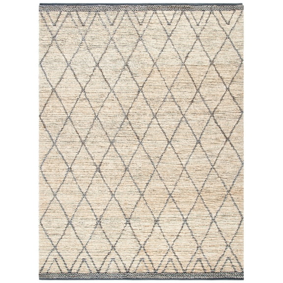 SAFAVIEH Natural Fiber Comhgham Geometric Area Rug, Natural/Grey, 8' x 10'
