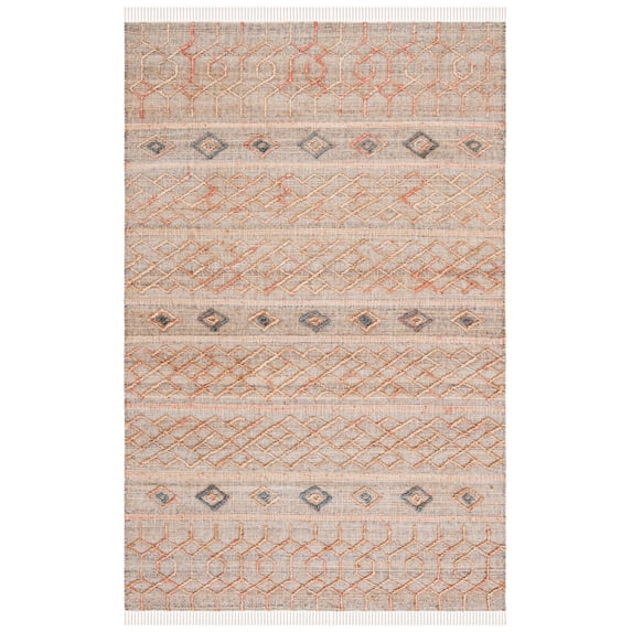 SAFAVIEH Natural Fiber Courtney Geometric Area Rug, Natural/Rust, 8' x 10'
