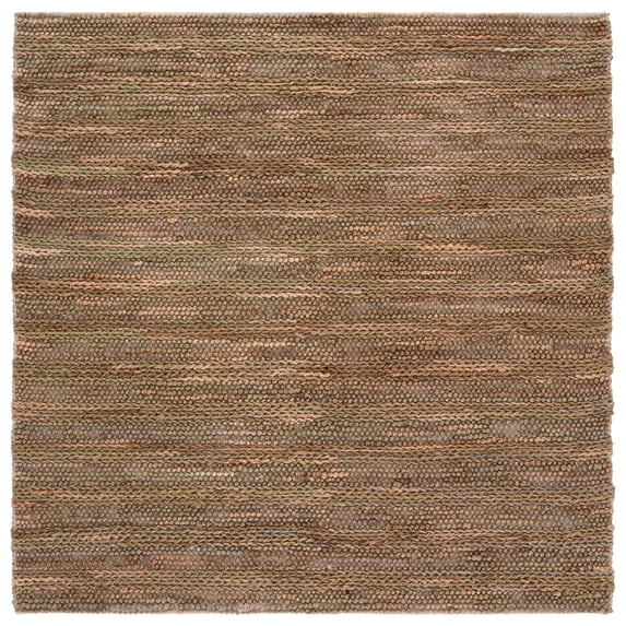 SAFAVIEH Natural Fiber Couture Hattie Striped Area Rug, Green/Natural, 6' x 6' Square