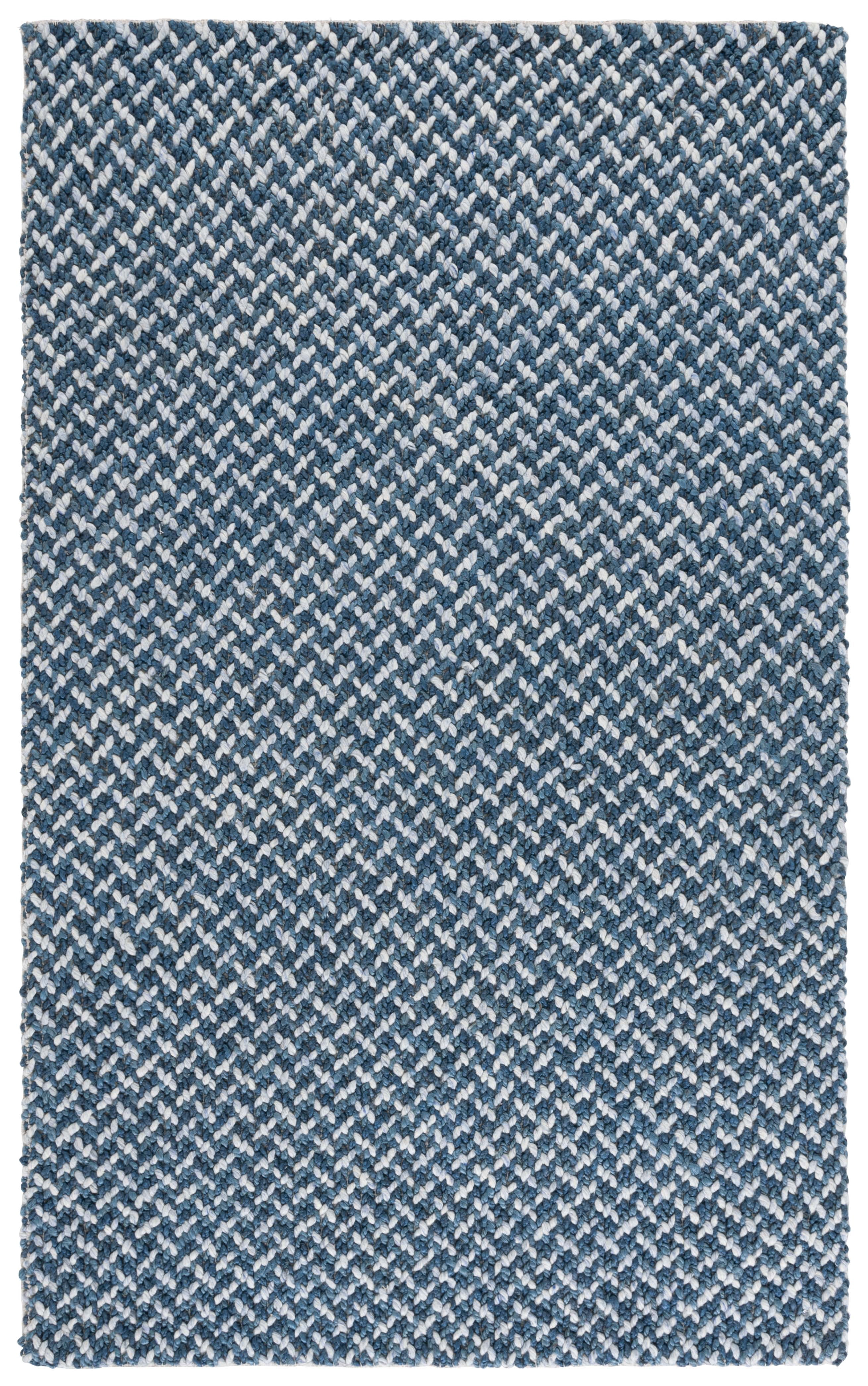 SAFAVIEH Natural Fiber Couture Saleem Geometric Area Rug, Blue/Light Grey, 3' x 5'