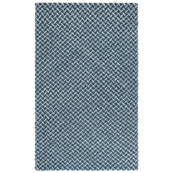 SAFAVIEH Natural Fiber Couture Saleem Geometric Area Rug, Blue/Light Grey, 3' x 5'