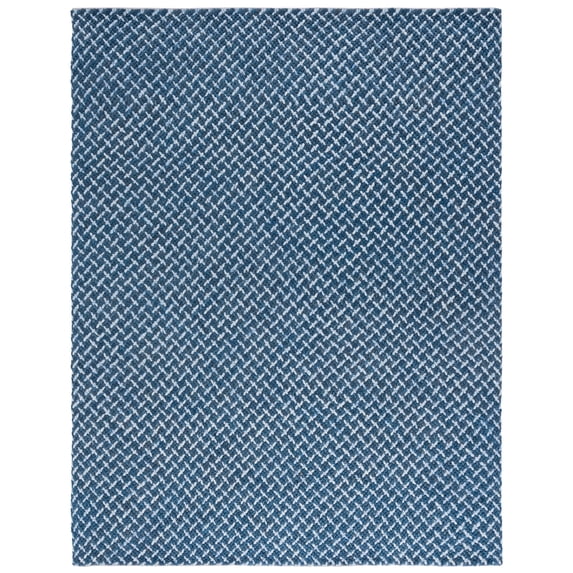 SAFAVIEH Natural Fiber Couture Saleem Geometric Area Rug, Blue/Light Grey, 9' x 12'