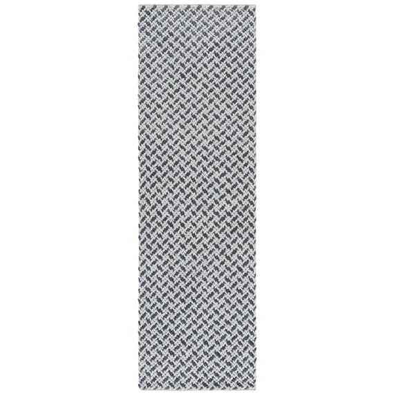 SAFAVIEH Natural Fiber Couture Saleem Geometric Runner Rug, Teal/Grey, 2'3" x 8'